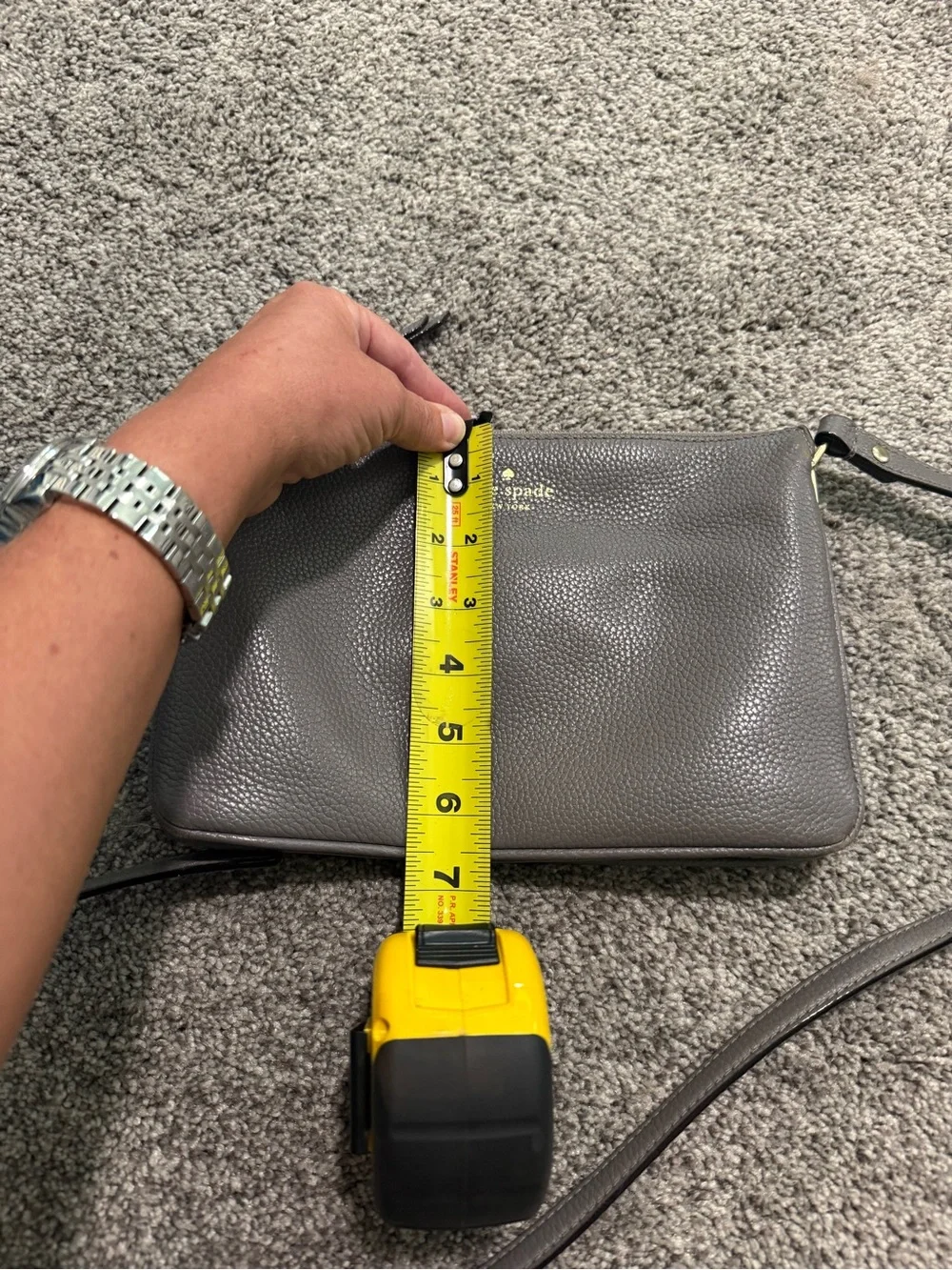 Kate Spade New York Pebbled Leather Crossbody Bag in Gray